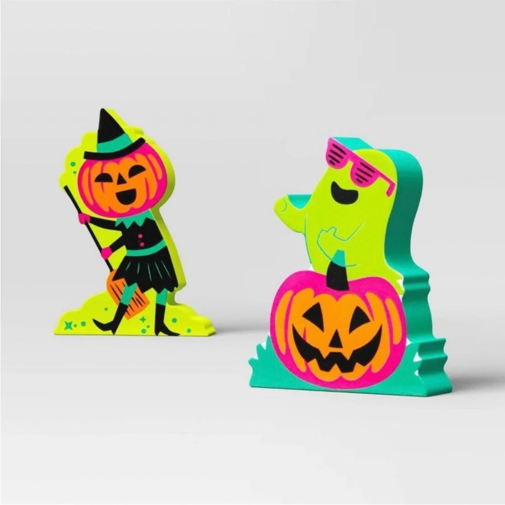 Target Hyde & EEK! Halloween Pumpkin and Ghost Wooden Characters Mantle Decor